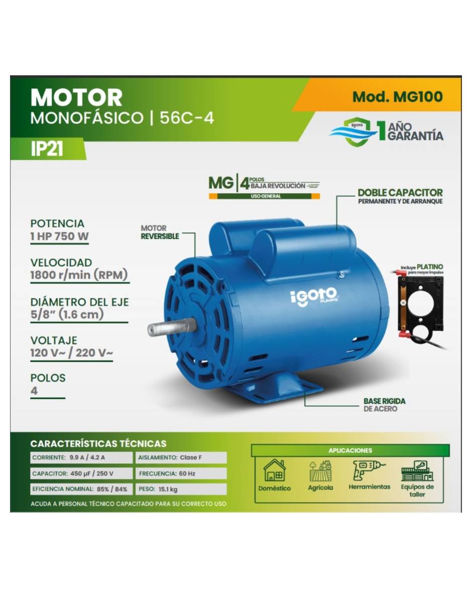 Motor monofásico Igoto