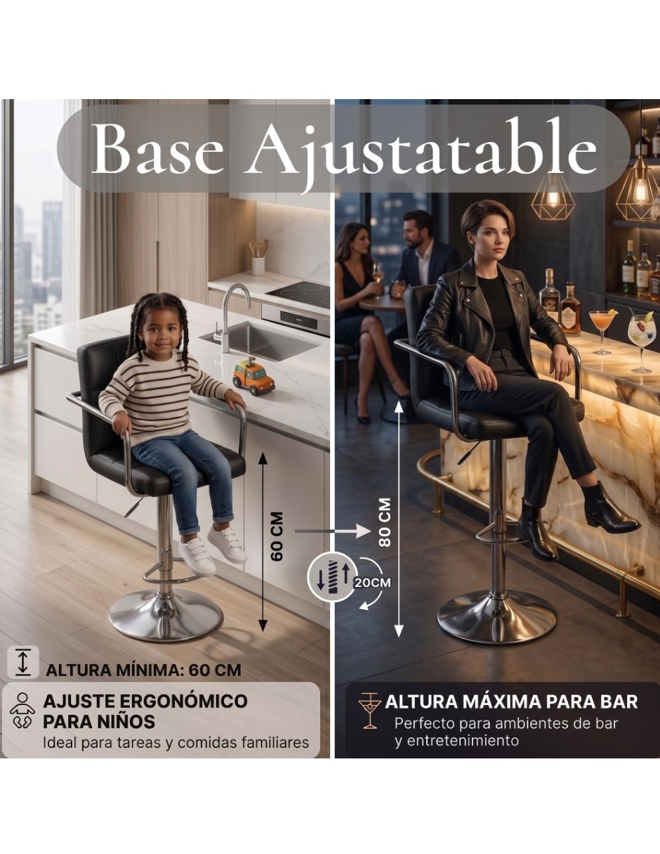 Juego de bancos diseño ergonómico con altura ajustable cmtop 6