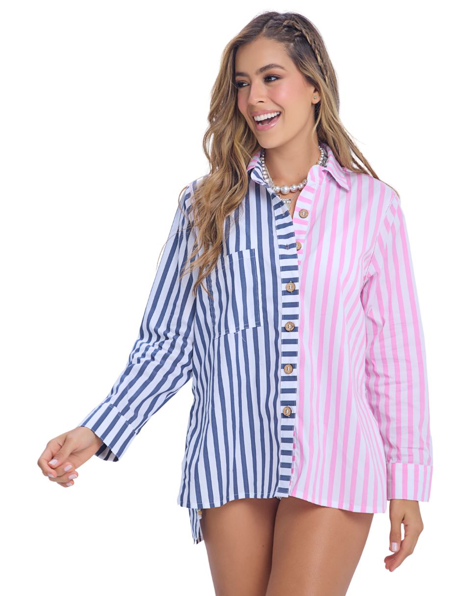 Camisa de algodón manga larga para mujer 4