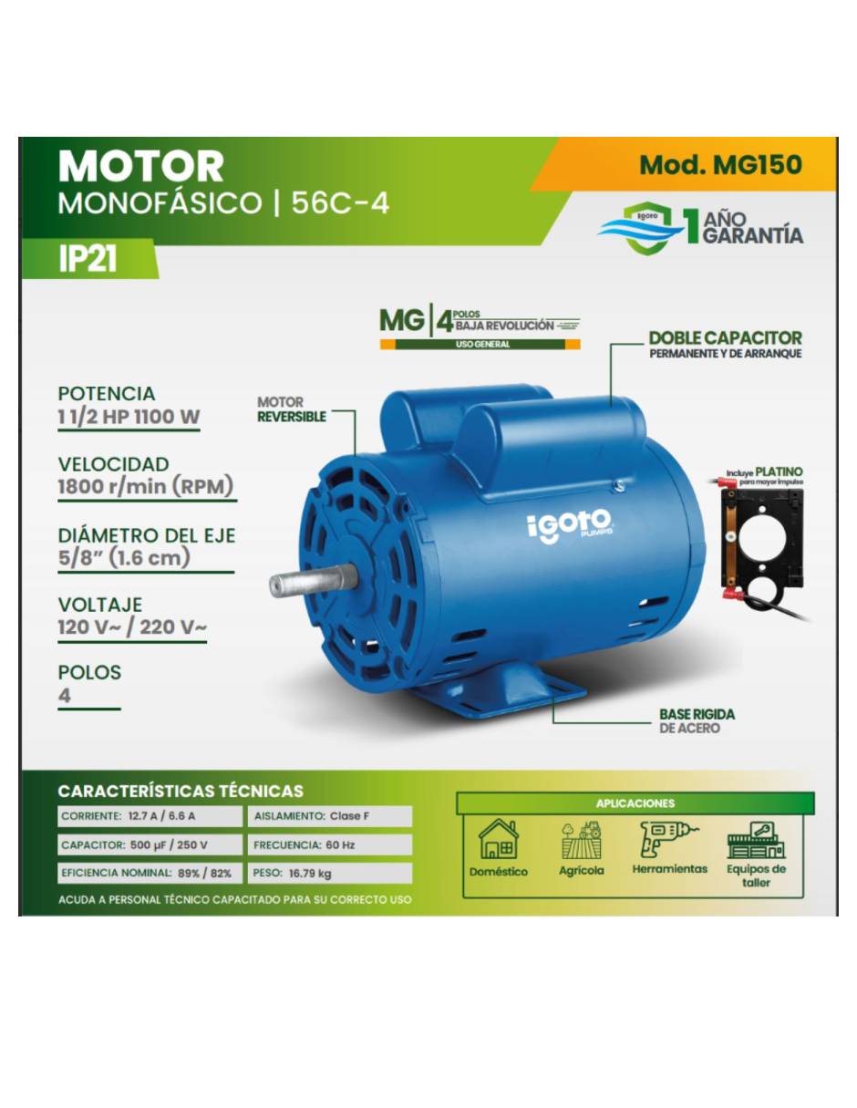 Motor monofásico Igoto