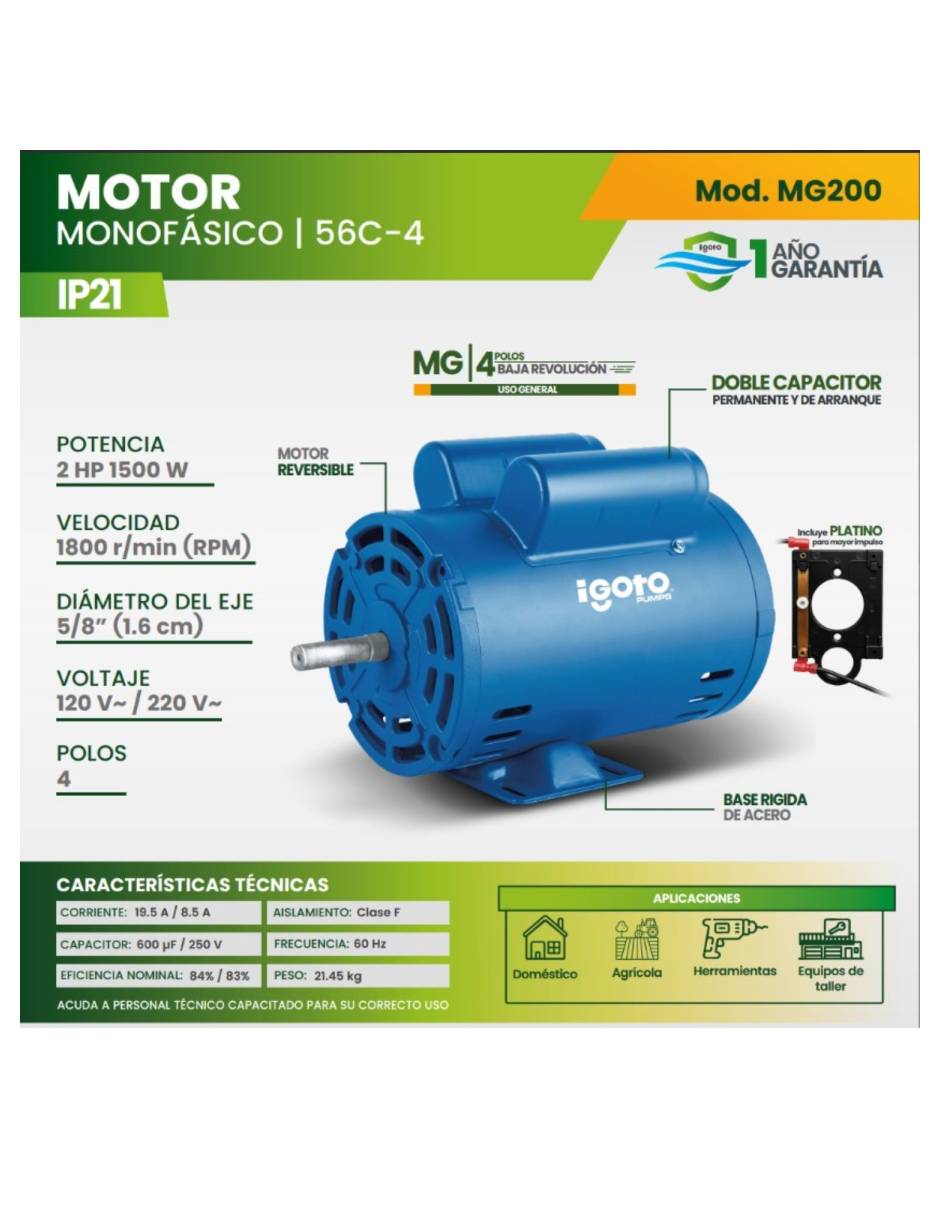 Motor monofásico Igoto