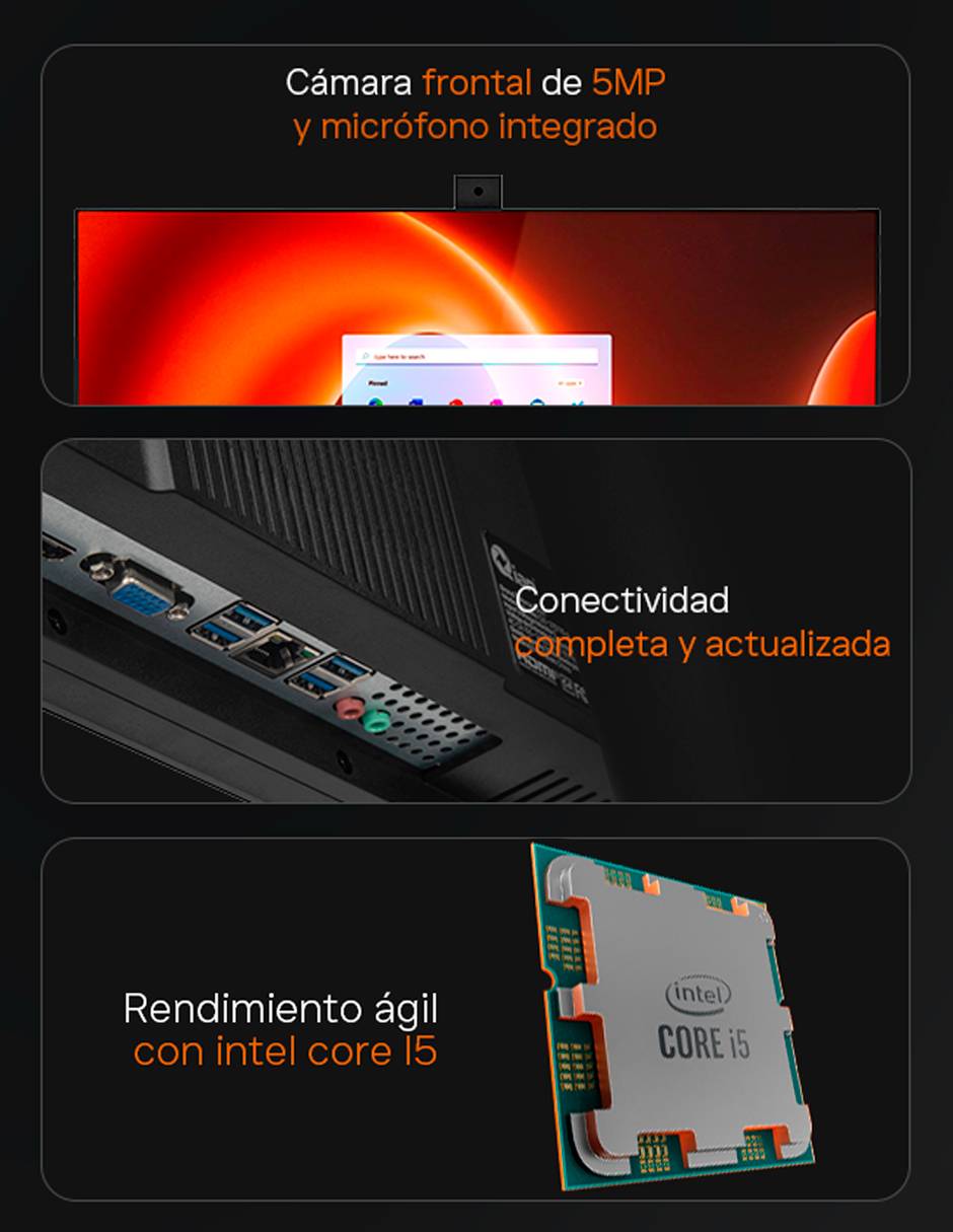 Computadora All In One Helios 27 QZI-275T15-MK 27 pulgadas Full HD Intel Core i5 Intel Iris XE 16 GB RAM 512 GB SSD 8