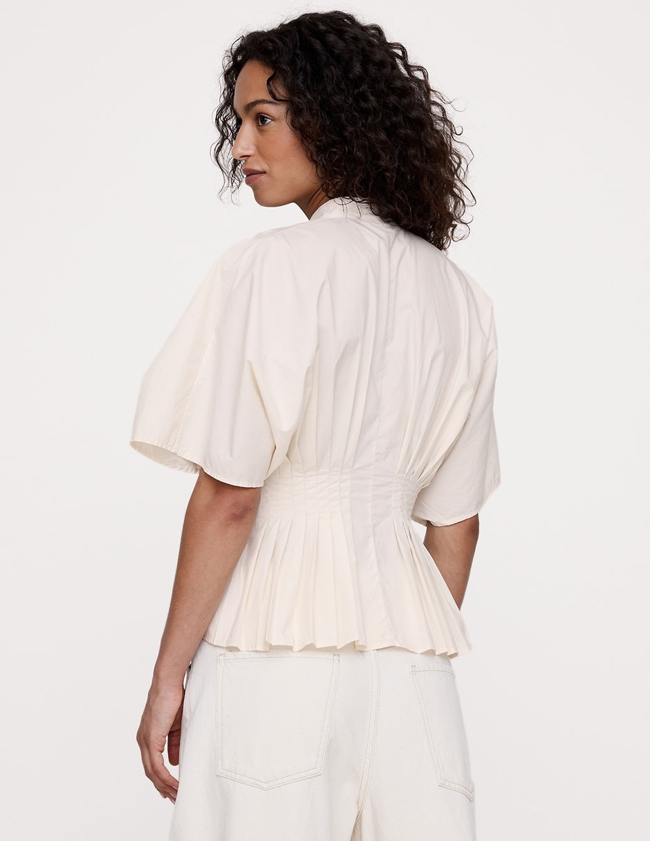 Blusa peplum manga al codo para mujer 3