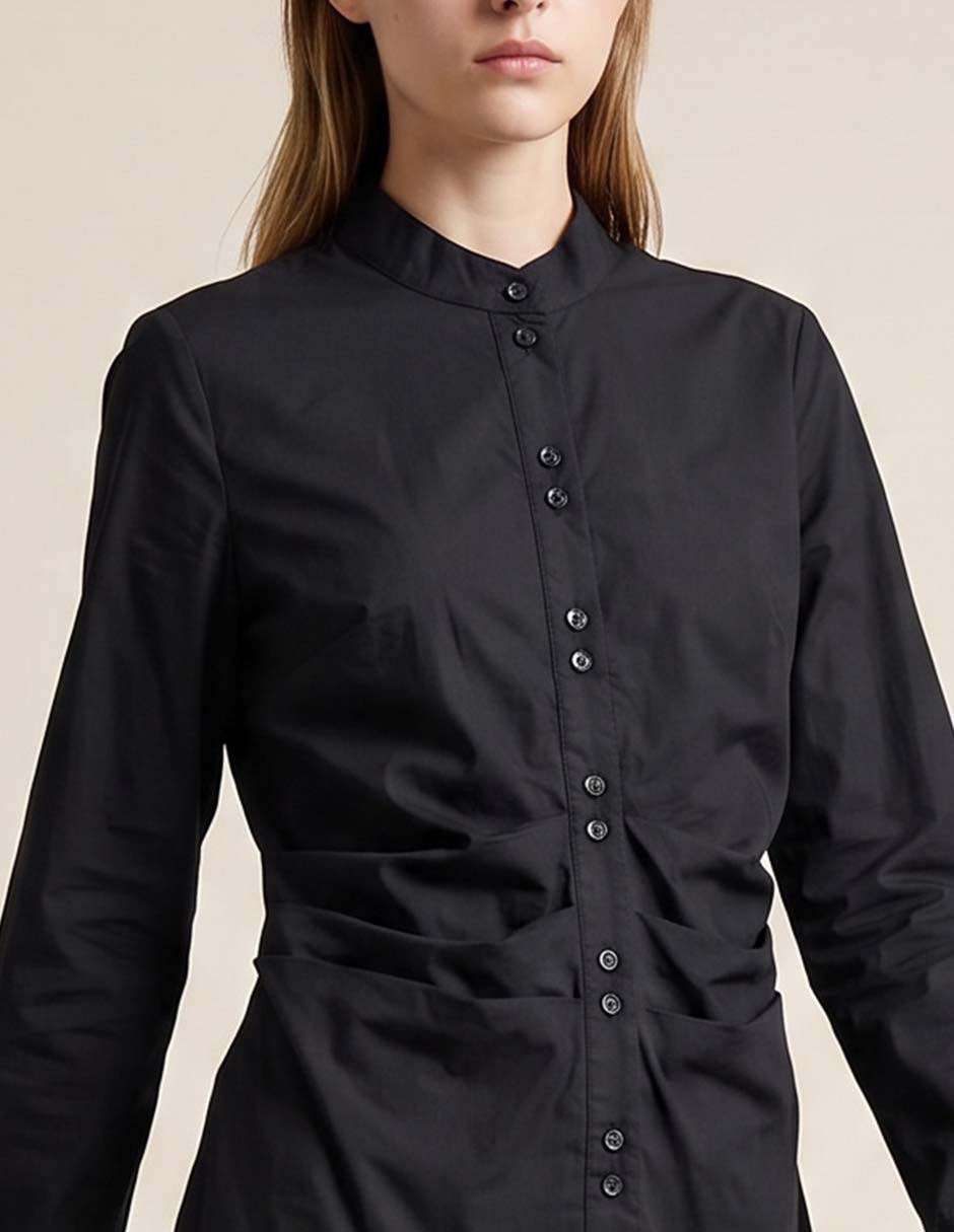 Camisa de algodón manga larga para mujer