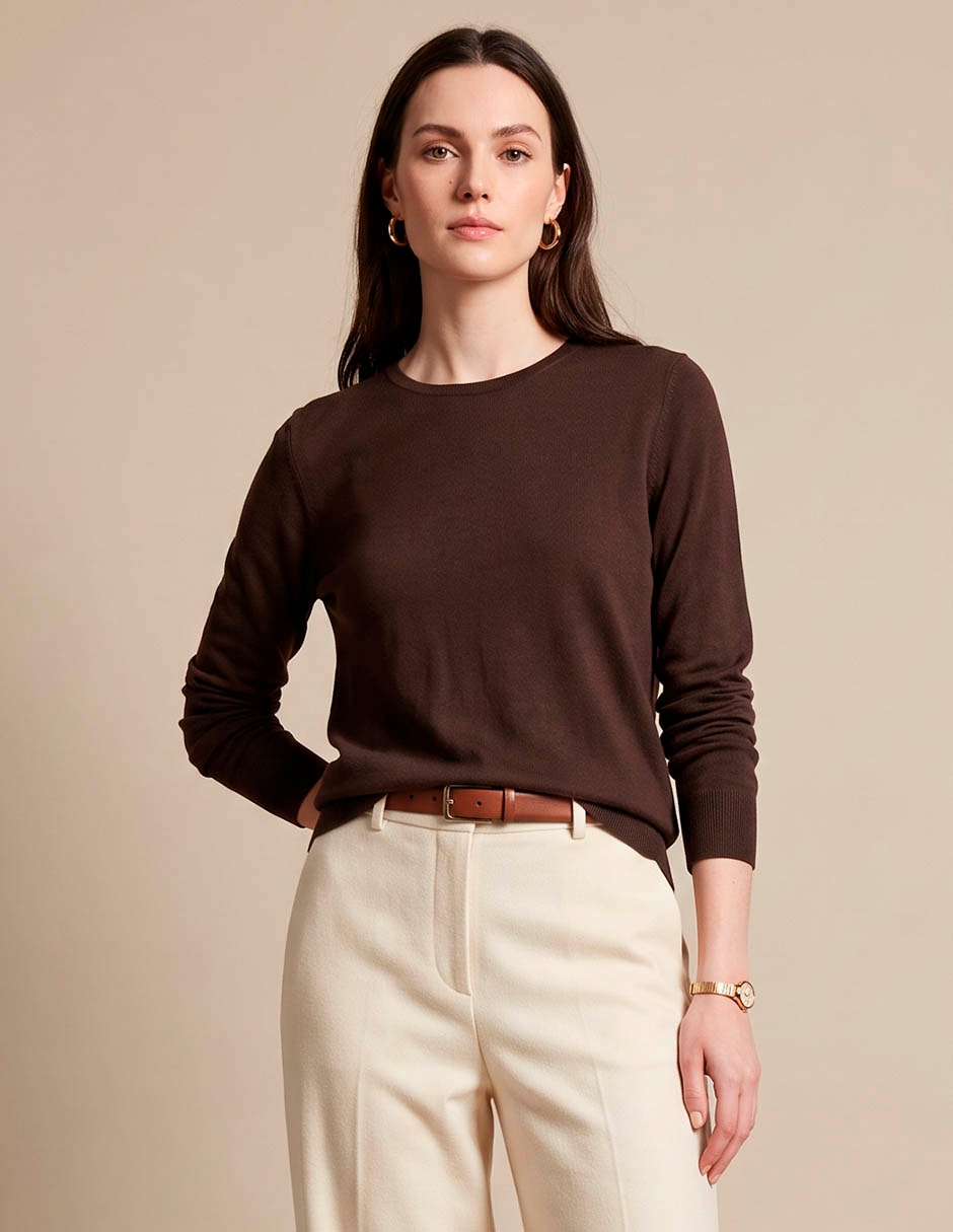 Suéter cuello redondo para mujer Suéter cuello redondo para mujer