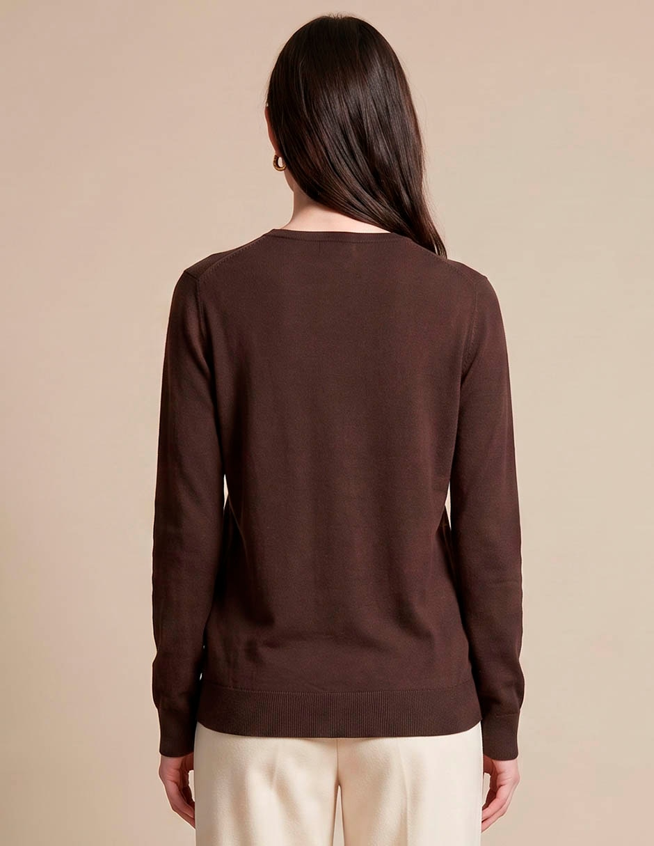Suéter cuello redondo para mujer