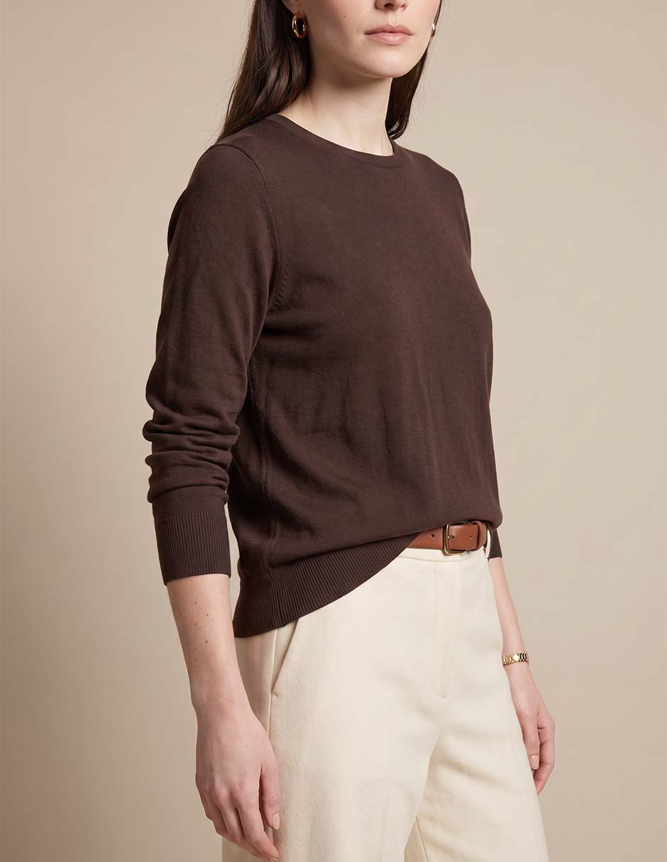 Suéter cuello redondo para mujer