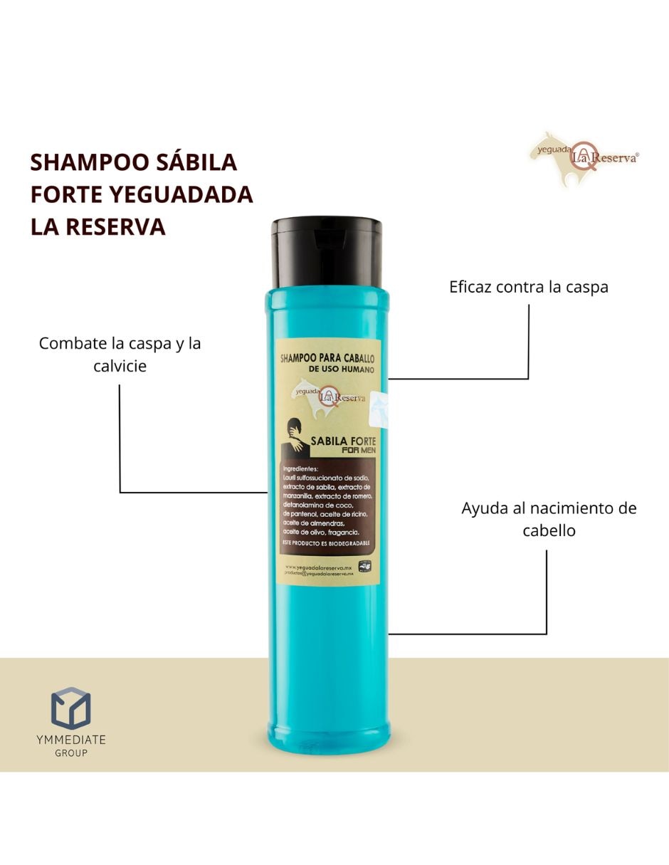 Shampoo anticaída para cabello todo tipo sábila forte yeguada la reserva crecimiento de cabello