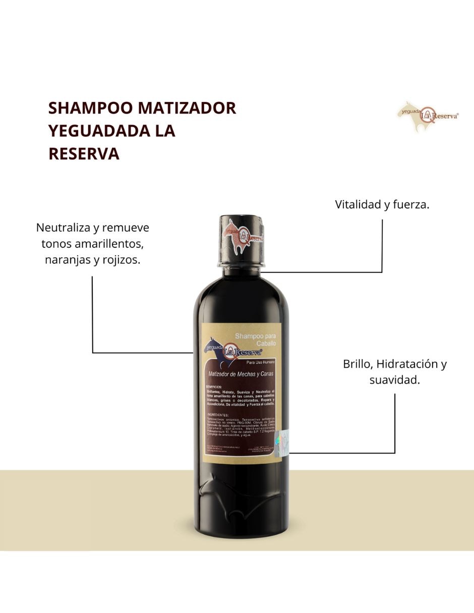 Shampoo matizador de canas para cabello todo tipo matizador yeguada la reserva shampoo matizador