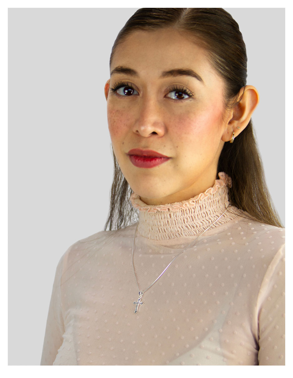 Collar con dije de cruz crixus joyeria de plata p 925