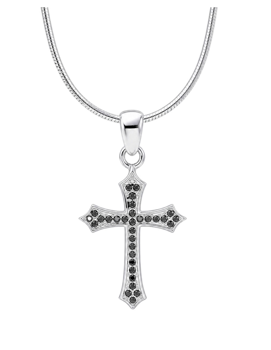 Collar con dije de cruz de plata p 925