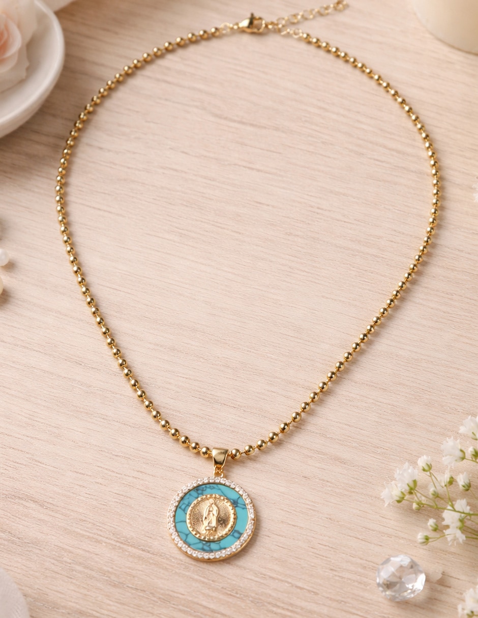 Collar con dije de virgen yoiko guadalupe