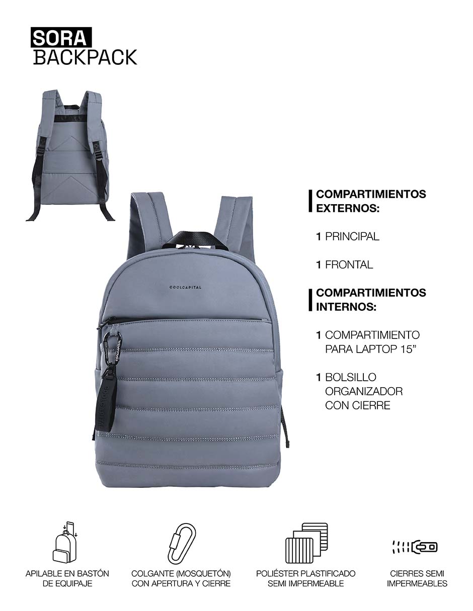 Mochila con portalaptop sora unisex 9