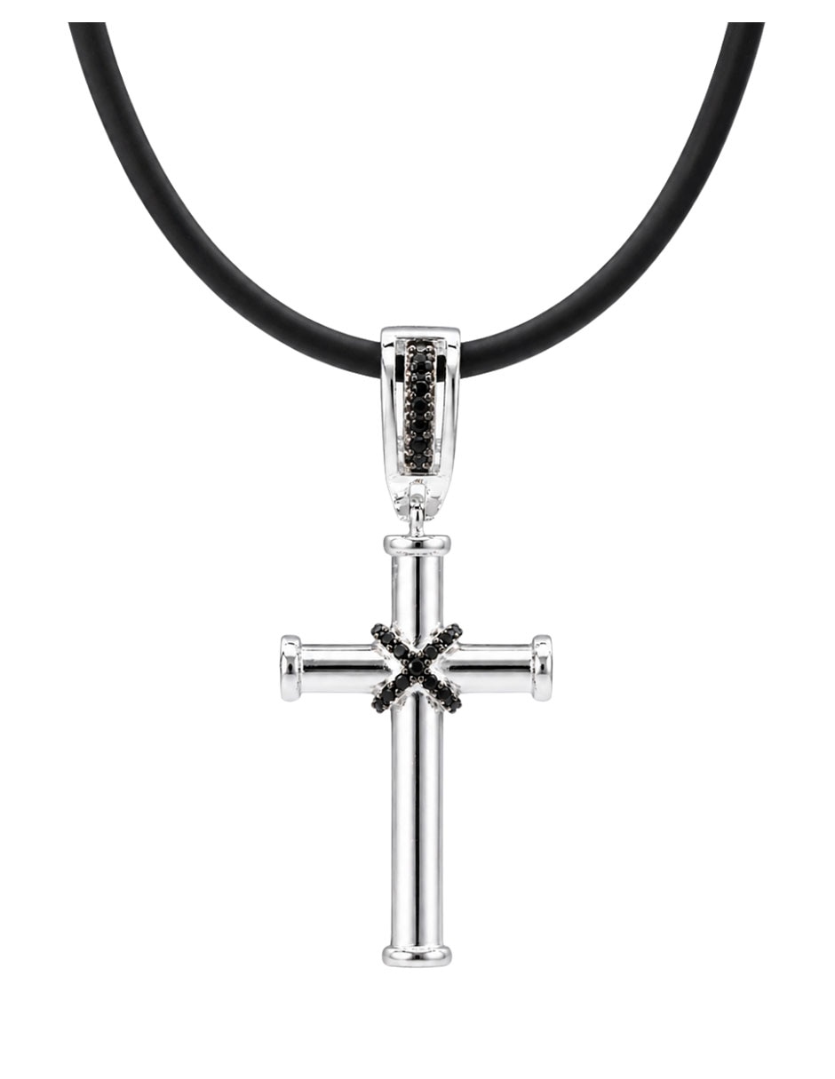 Collar con dije de cruz crixus joyeria de plata p 925
