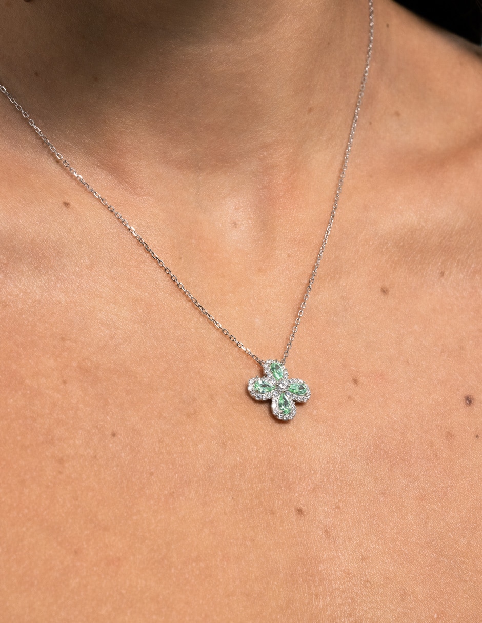 Collar con dije de flor Luckyly Aina de plata P 925