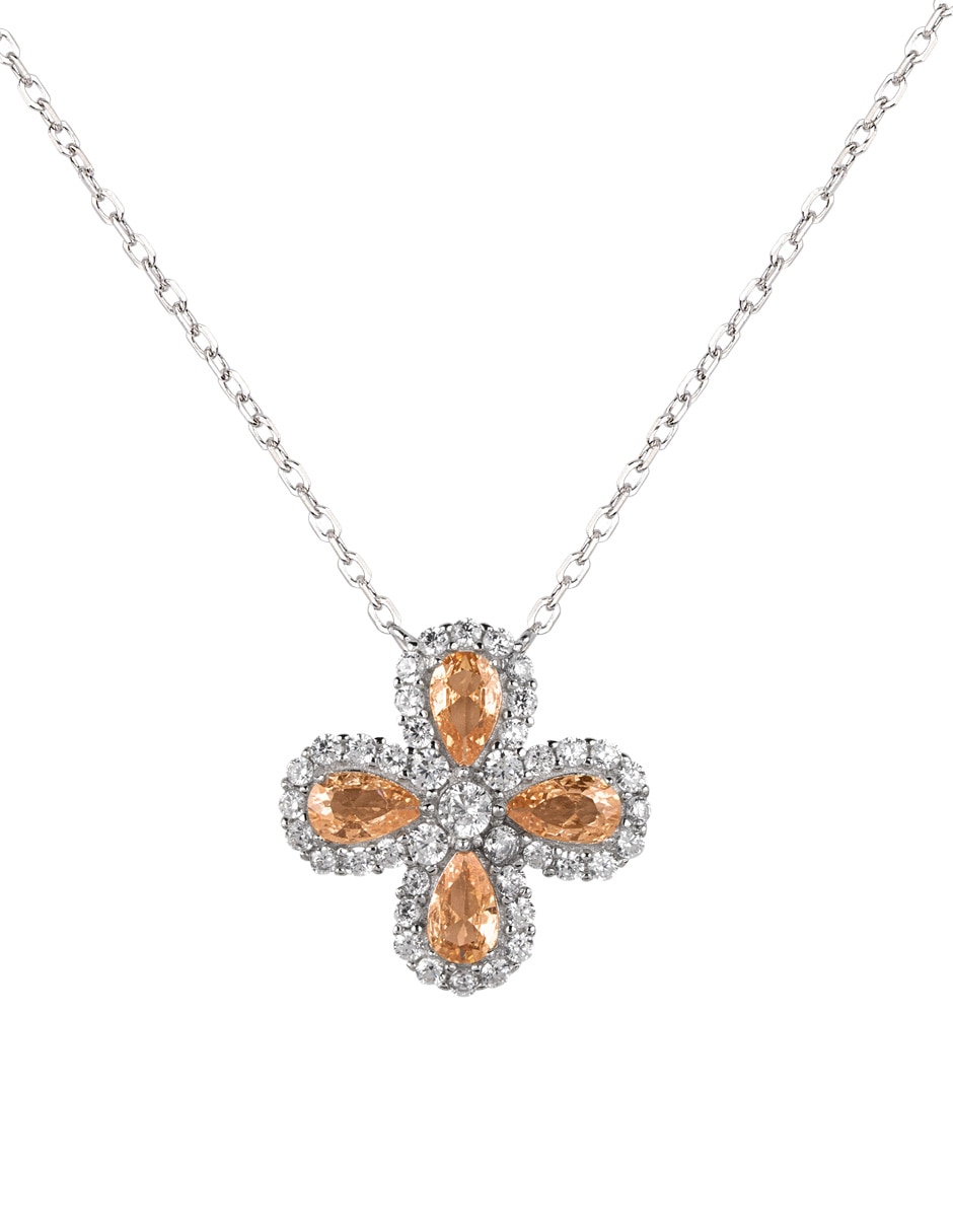 Collar con dije de flor Aina de plata P 925