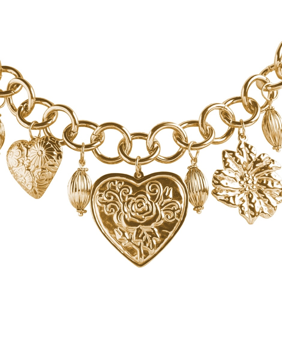 Collar de corazón yoiko doré de acero inoxidable