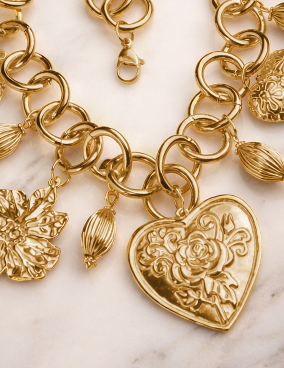 Collar de corazón yoiko doré de acero inoxidable
