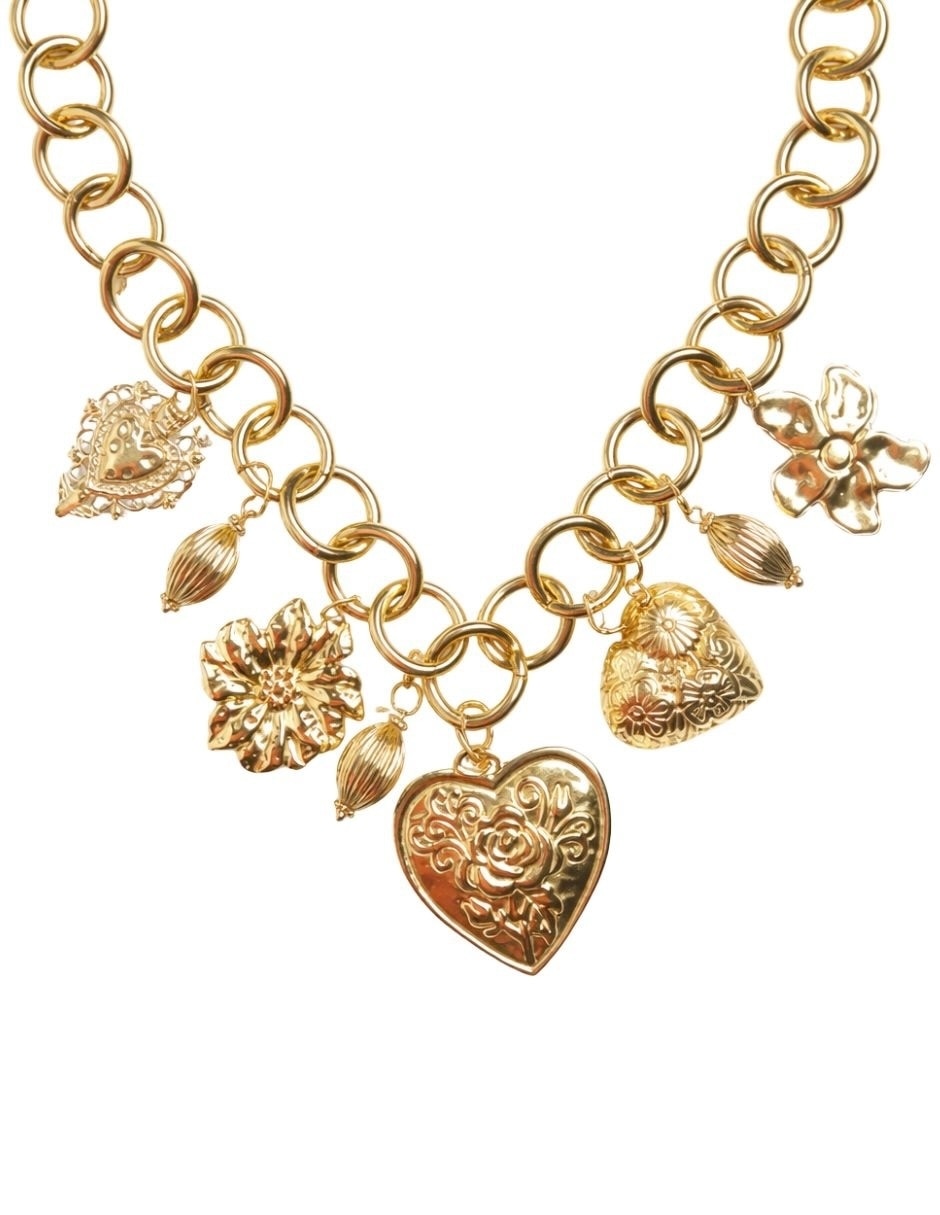 Collar de corazón yoiko doré de acero inoxidable