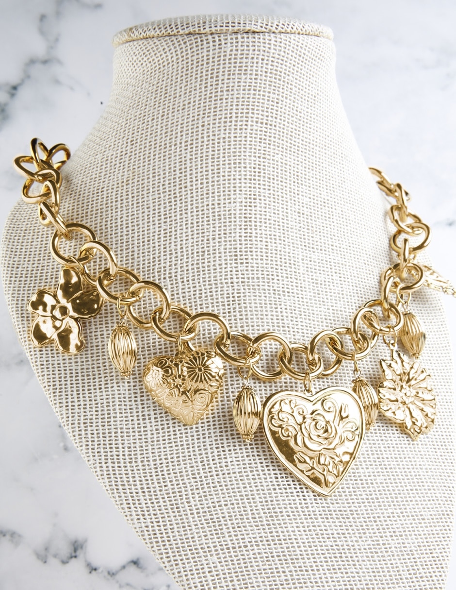 Collar de corazón yoiko doré de acero inoxidable
