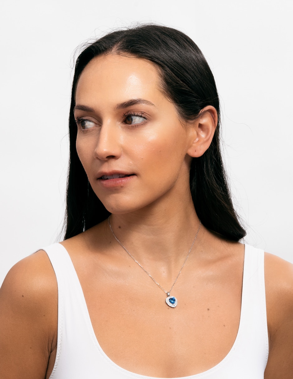 Collar con dije de corazón zaria de plata p 925 5