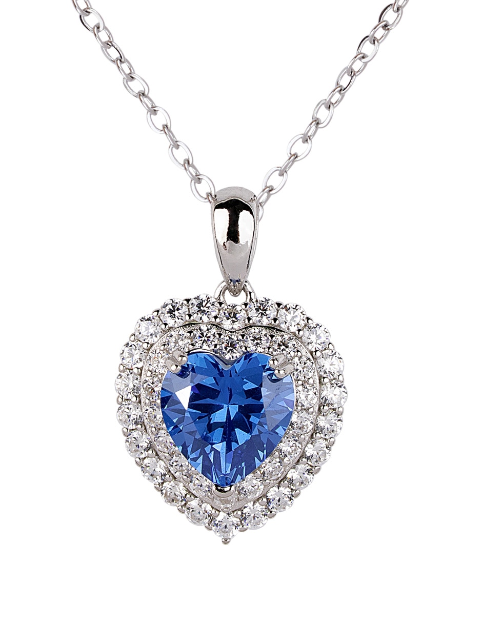 Collar con dije de corazón zaria de plata p 925
