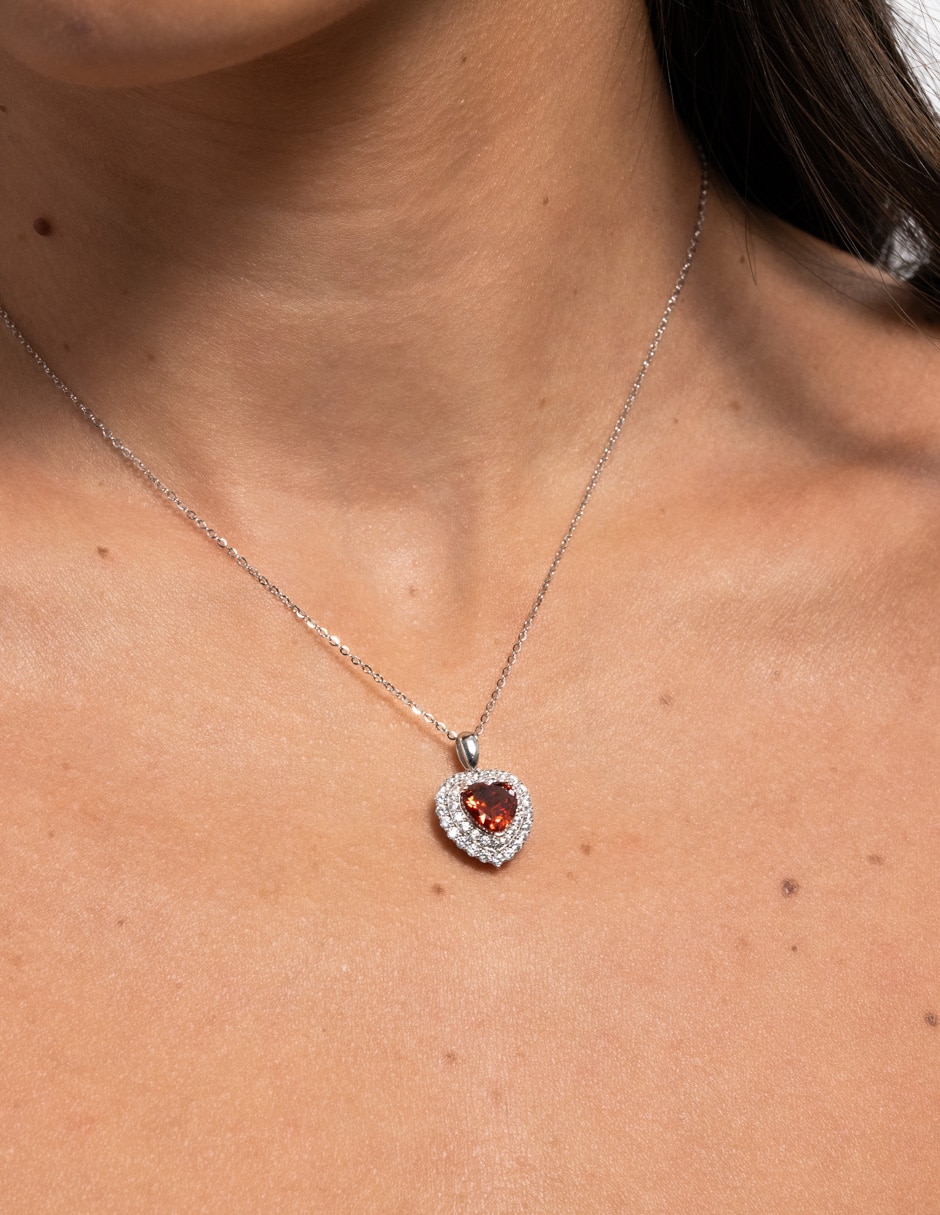 Collar con dije de corazón zaria de plata p 925 7