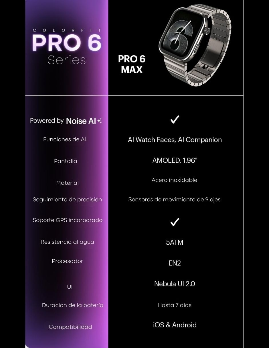 Smartwatch ColorFit Pro 6 Max unisex con GPS 2