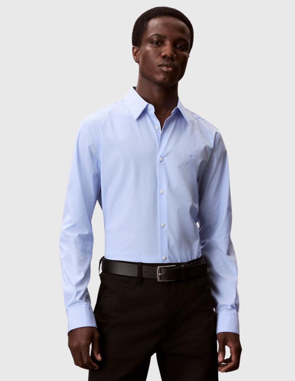 Camisa casual de algodón manga larga para hombre