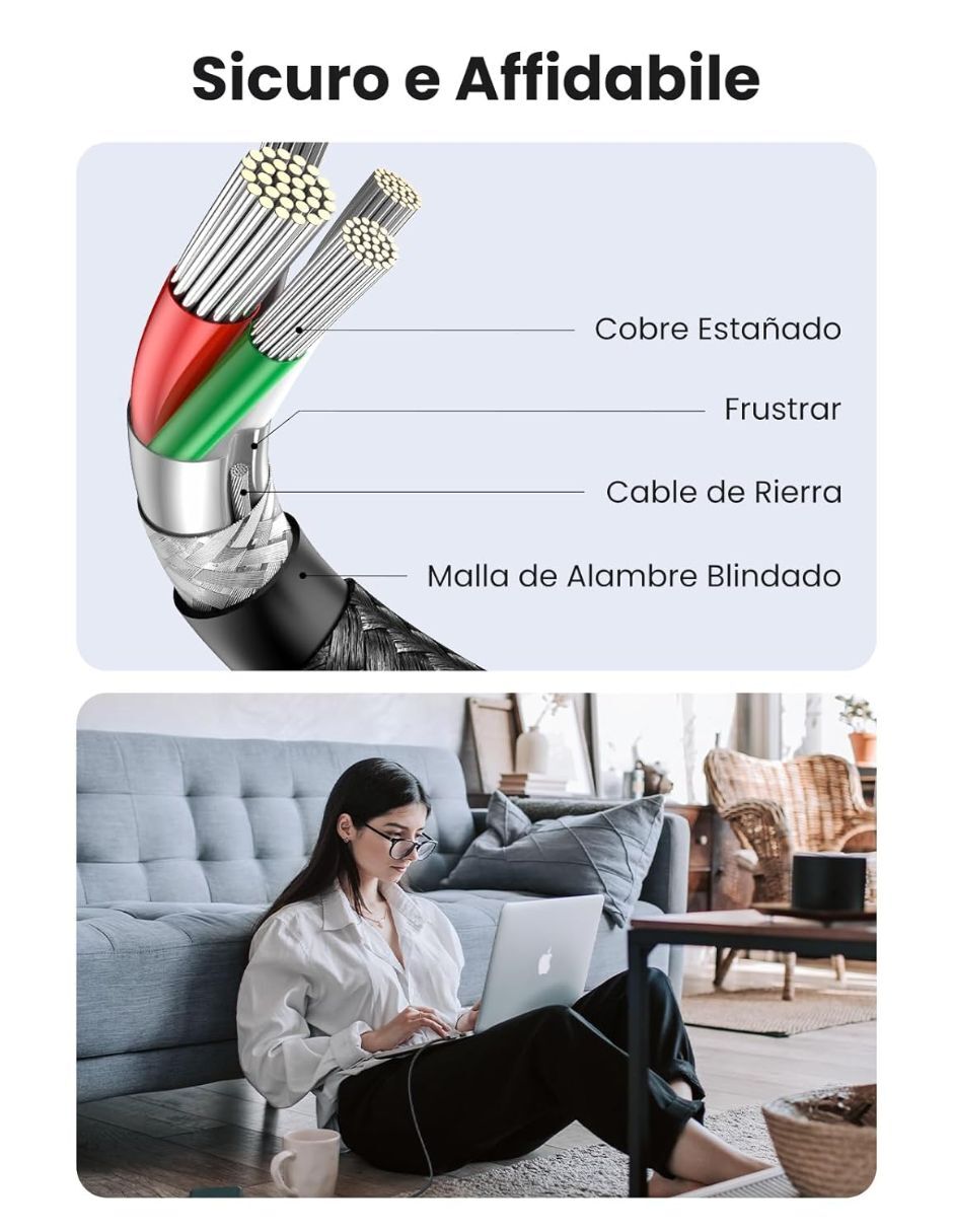 Cable usb c a tipo usb c de 1 m 7
