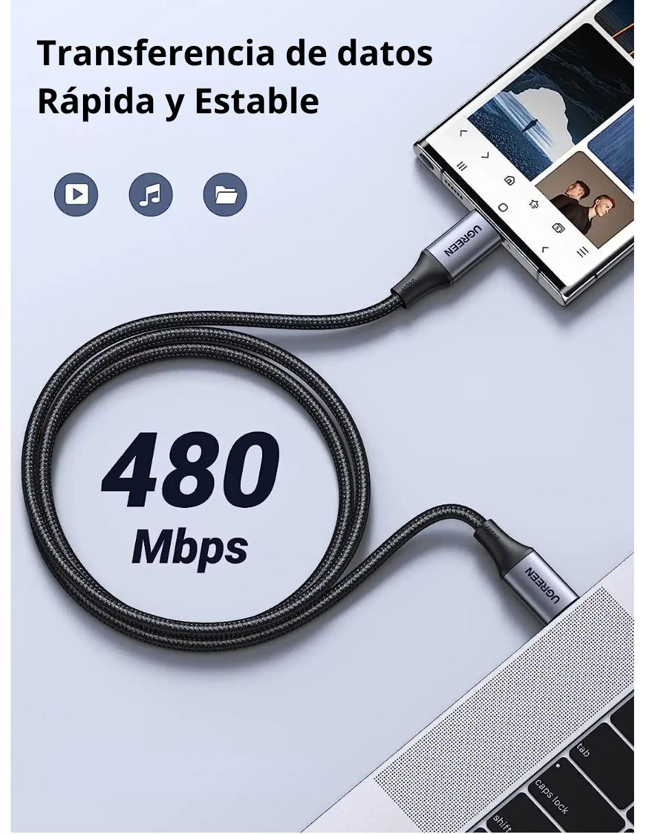 Cable usb c ugreen a tipo usb c de 2 m