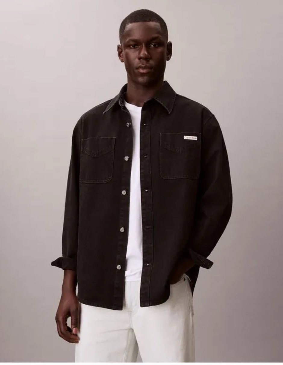 Camisa casual de algodón manga larga para hombre