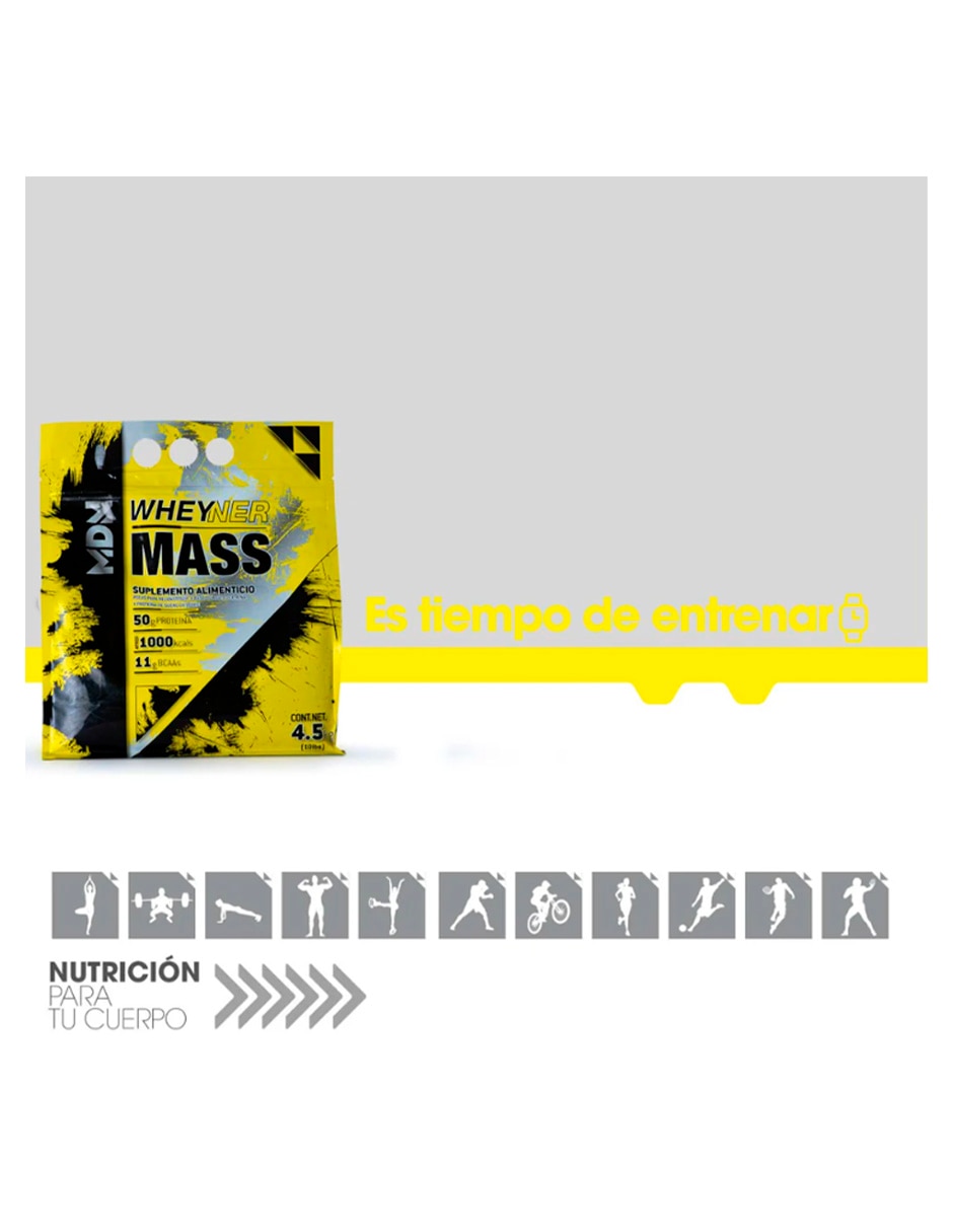 Proteína ganador de peso wheyner mass mdn sports mdn con aminoácidos sabor vainilla de