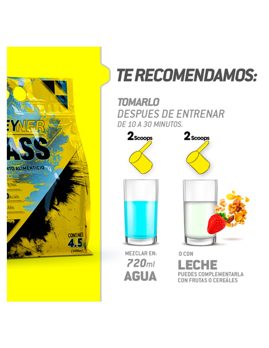 Proteína ganador de peso wheyner mass mdn sports mdn con aminoácidos sabor vainilla de