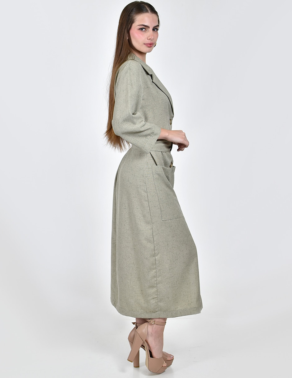 Vestido camisero midi casual para mujer 2