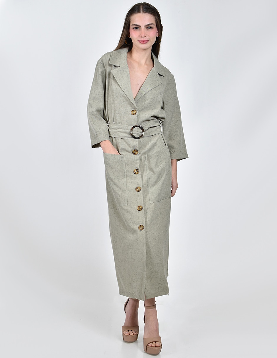 Vestido camisero midi casual para mujer Vestido camisero midi casual para mujer
