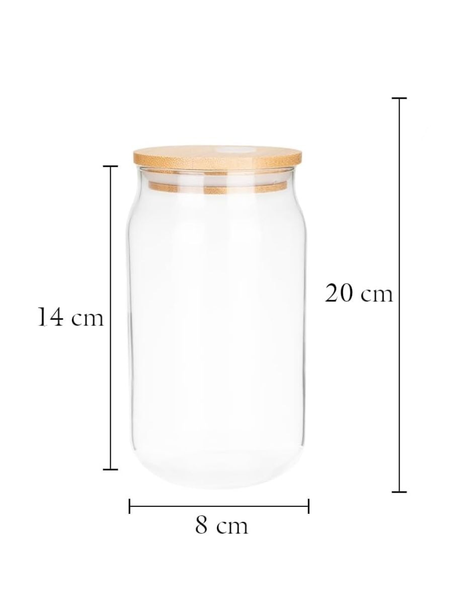 Set de vasos con tapa y popote Selectshop HG183C32 de vidrio con 6 piezas