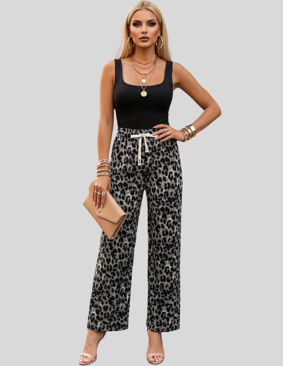 Pantalón regular malabis recto para mujer
