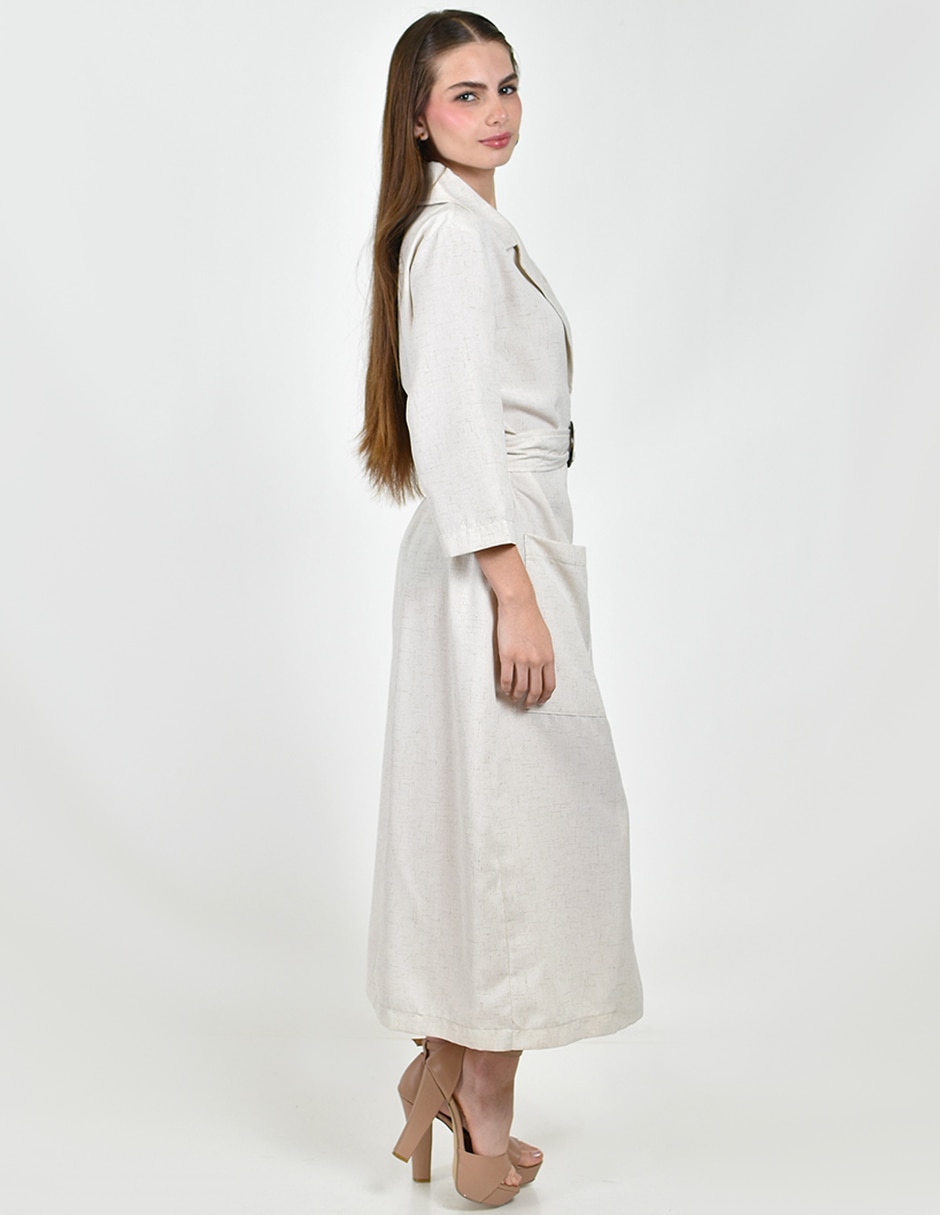 Vestido camisero midi casual para mujer 2