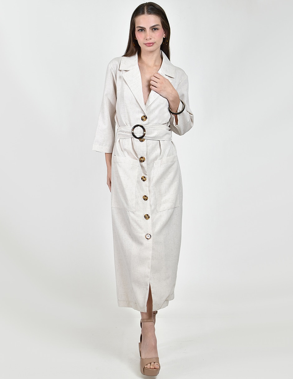Vestido camisero midi casual para mujer 5
