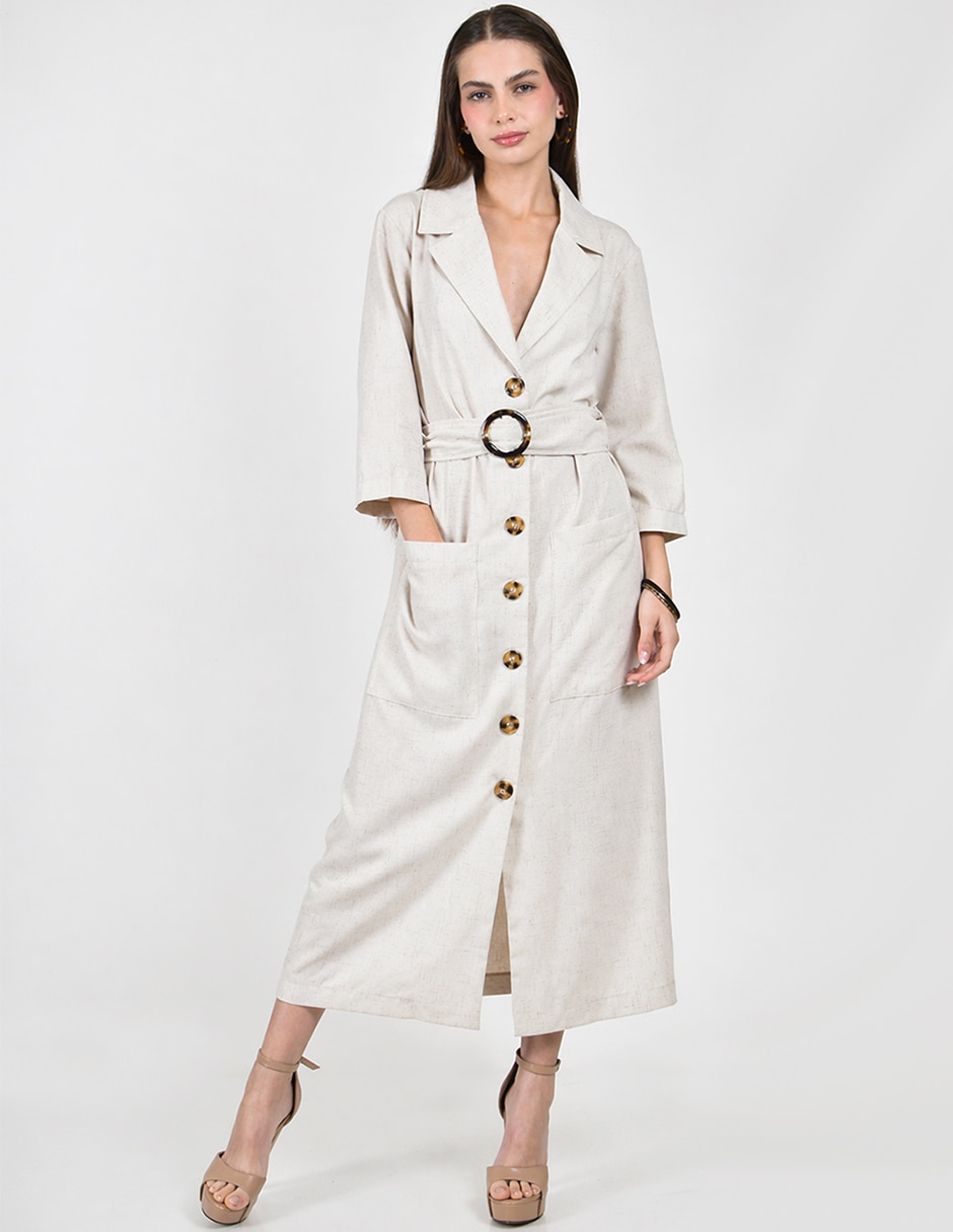 Vestido camisero midi casual para mujer Vestido camisero midi casual para mujer
