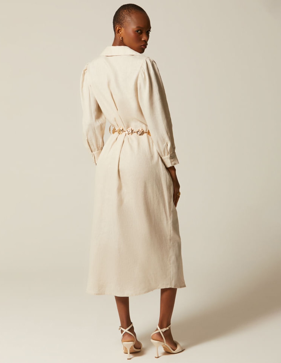 Vestido camisero midi casual para mujer 3