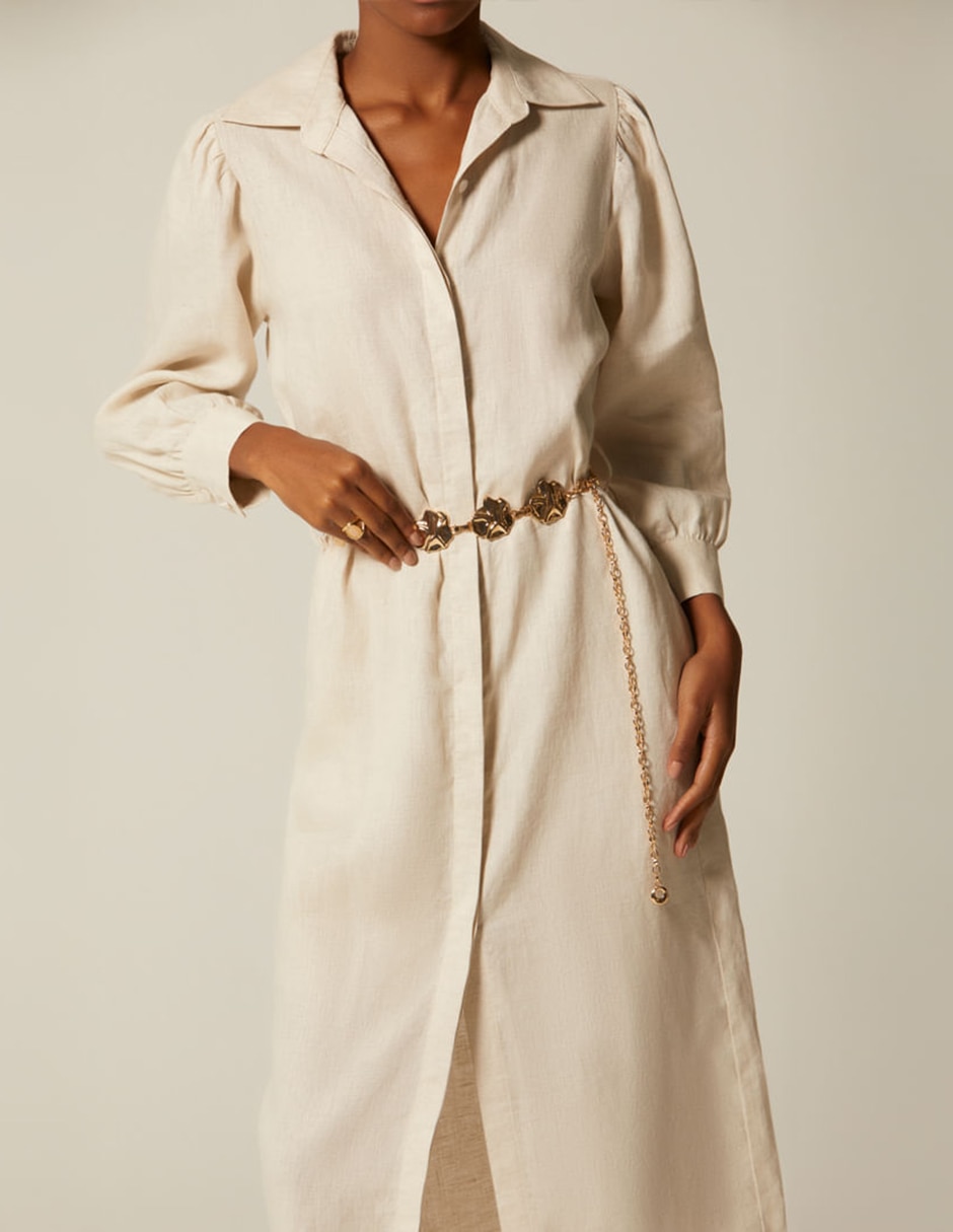 Vestido camisero midi casual para mujer 4