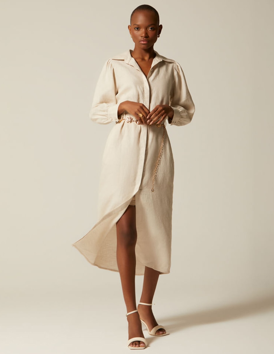 Vestido camisero midi casual para mujer 5