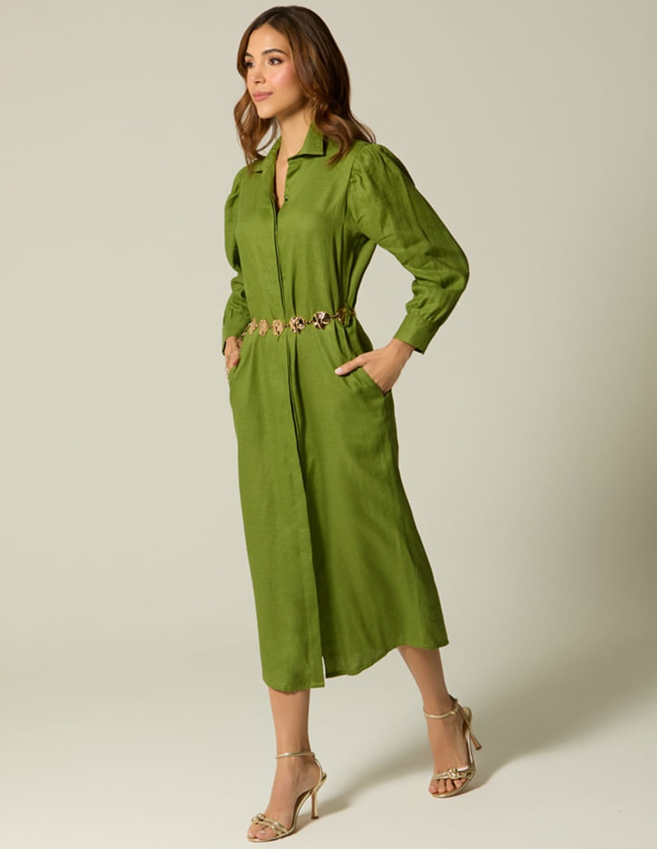 Vestido camisero midi casual studio f para mujer