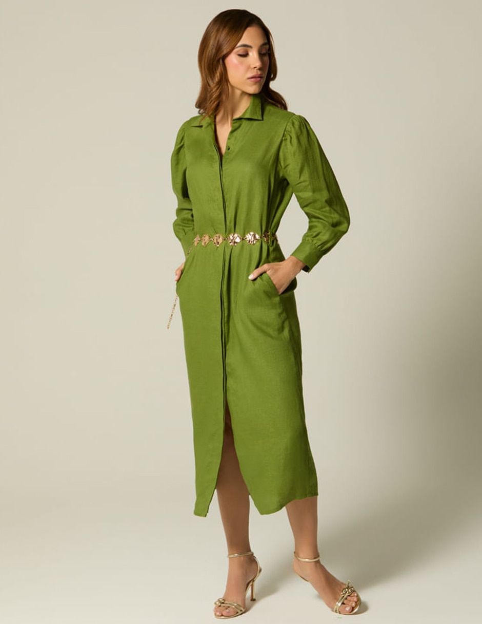 Vestido camisero midi casual studio f para mujer
