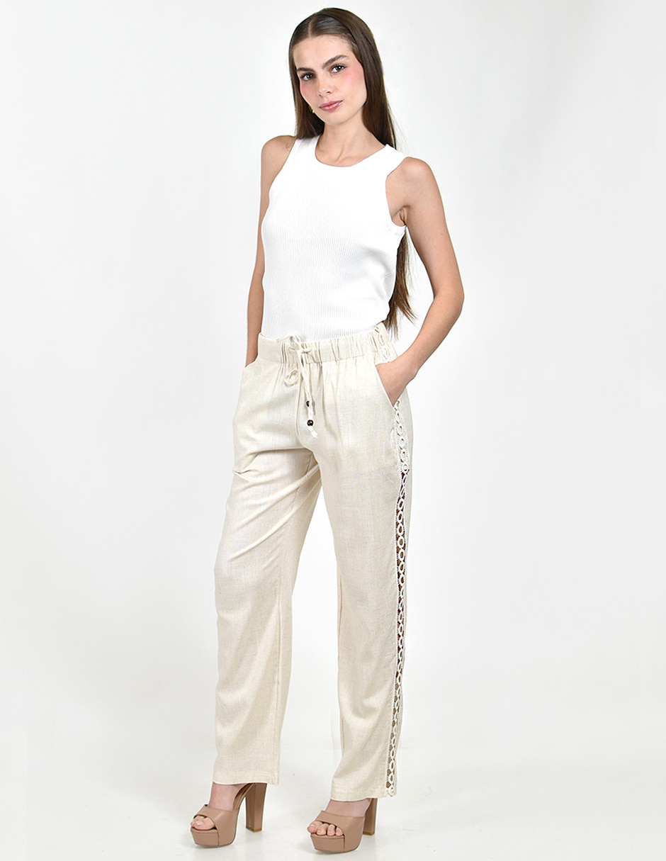 Pantalón regular recto para mujer 4