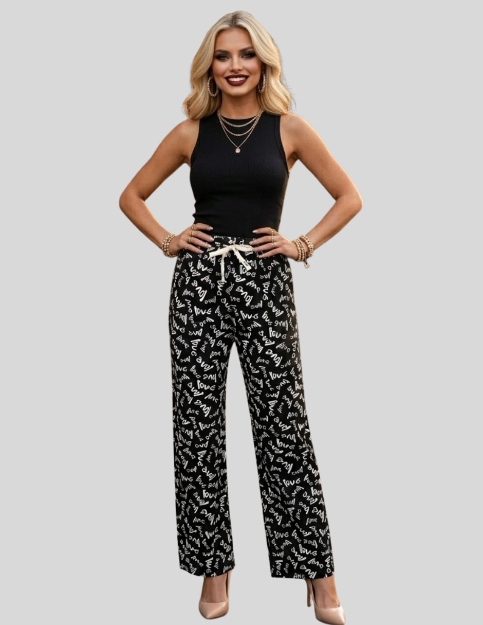 Pantalón regular recto para mujer 4