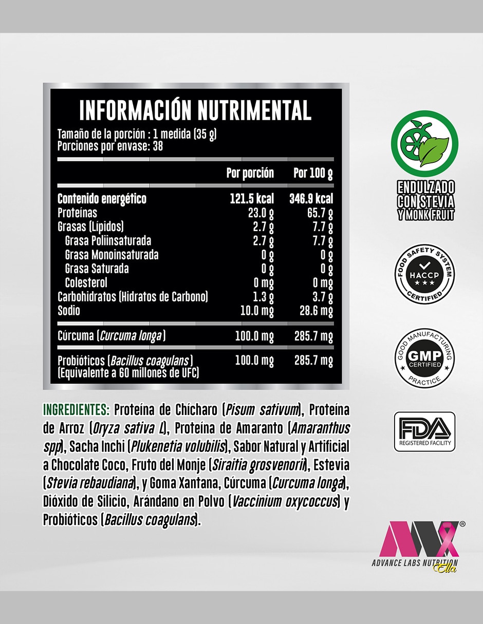 Vegan Protein Advance Labs Nutrition con Proteína de Arroz, Proteína de Chícharo y Probióticos sabor café de 1.362 Kg