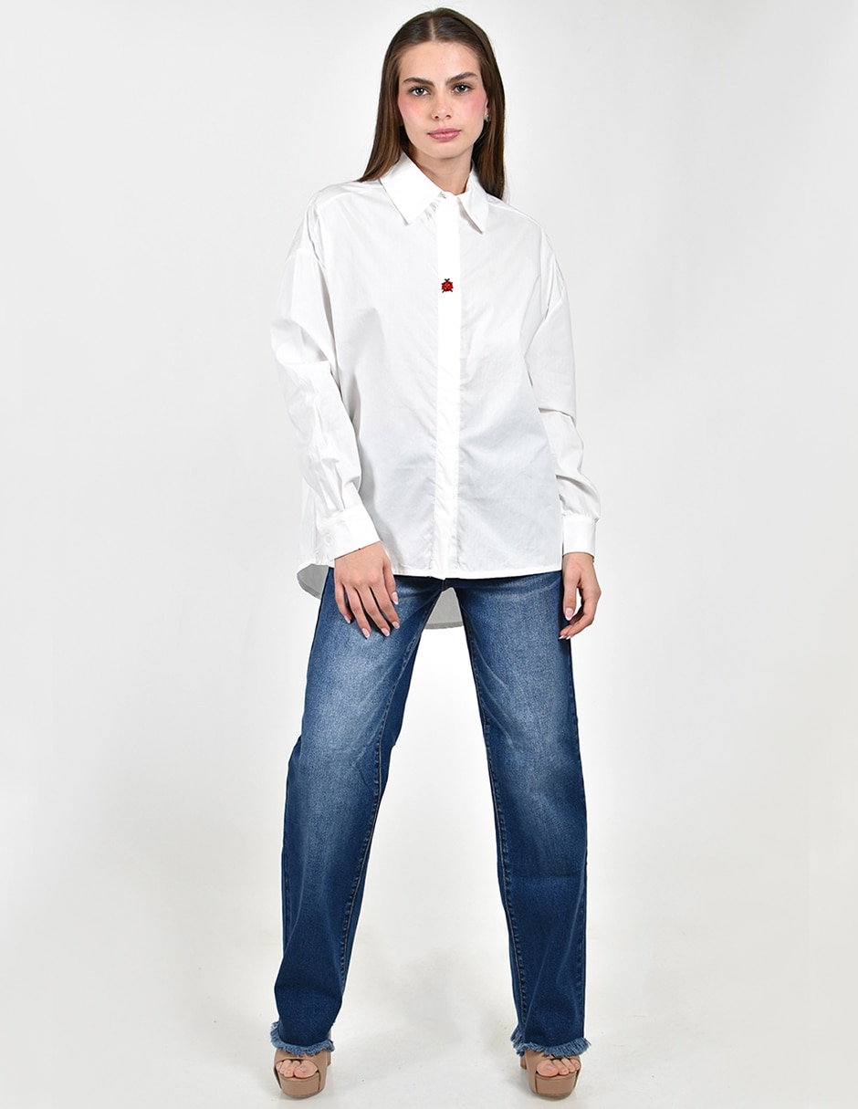 Camisa de algodón manga larga para mujer 4